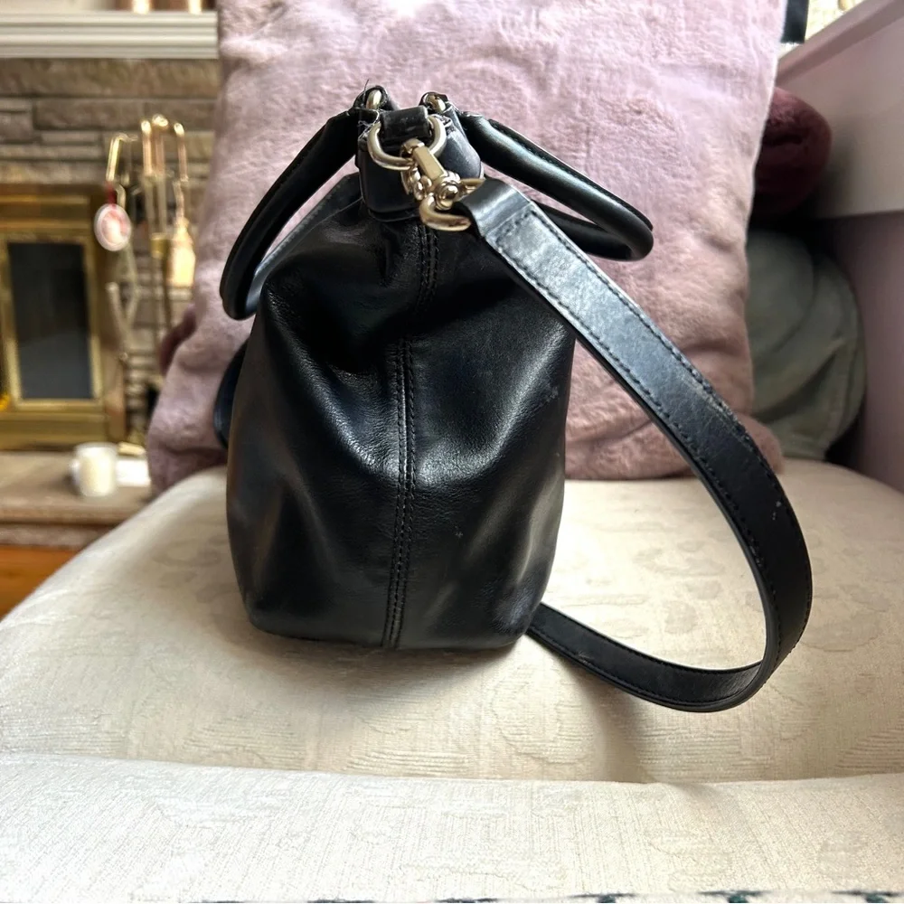Kate Spade Black Leather Carry-all Shoulder Satchel/Crossbody Bag